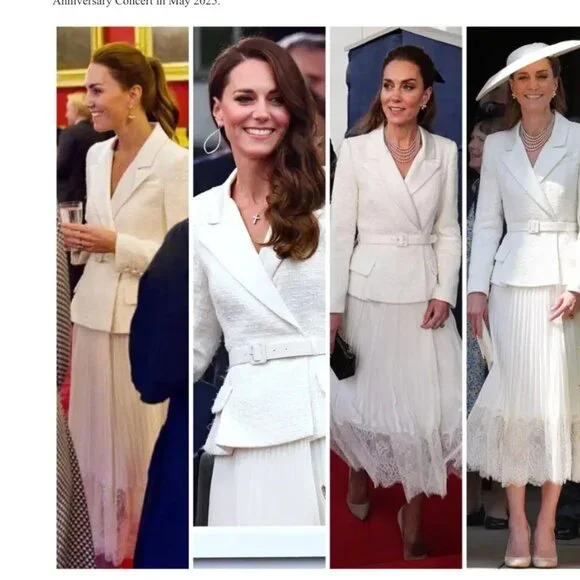 Self-Portrait Lace-Trimmed Bouclé & Chiffon Midi Dress – Size 2 - Picture 6 of 16